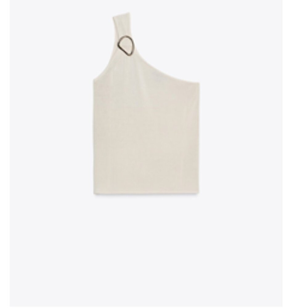 ZARA ASYMMETRIC KNIT TOP WITH HARDWARE